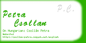 petra csollan business card